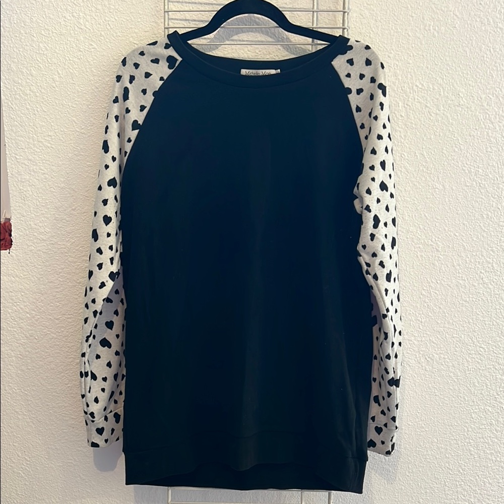 Michelle Mae Black and White Long Sleeve Boxy Hoodie